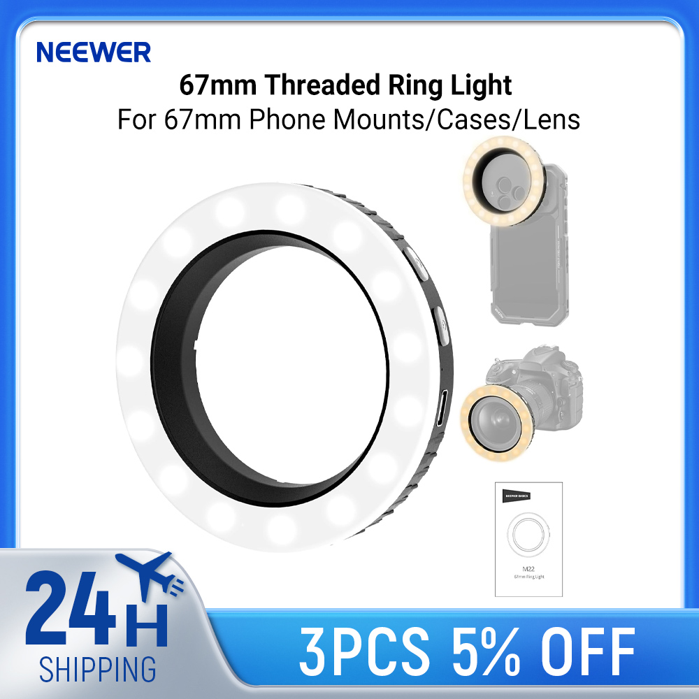 Photography Lighting Case - NEEWER Basics 67mm Dişli Halka Işık,